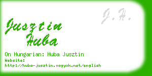 jusztin huba business card